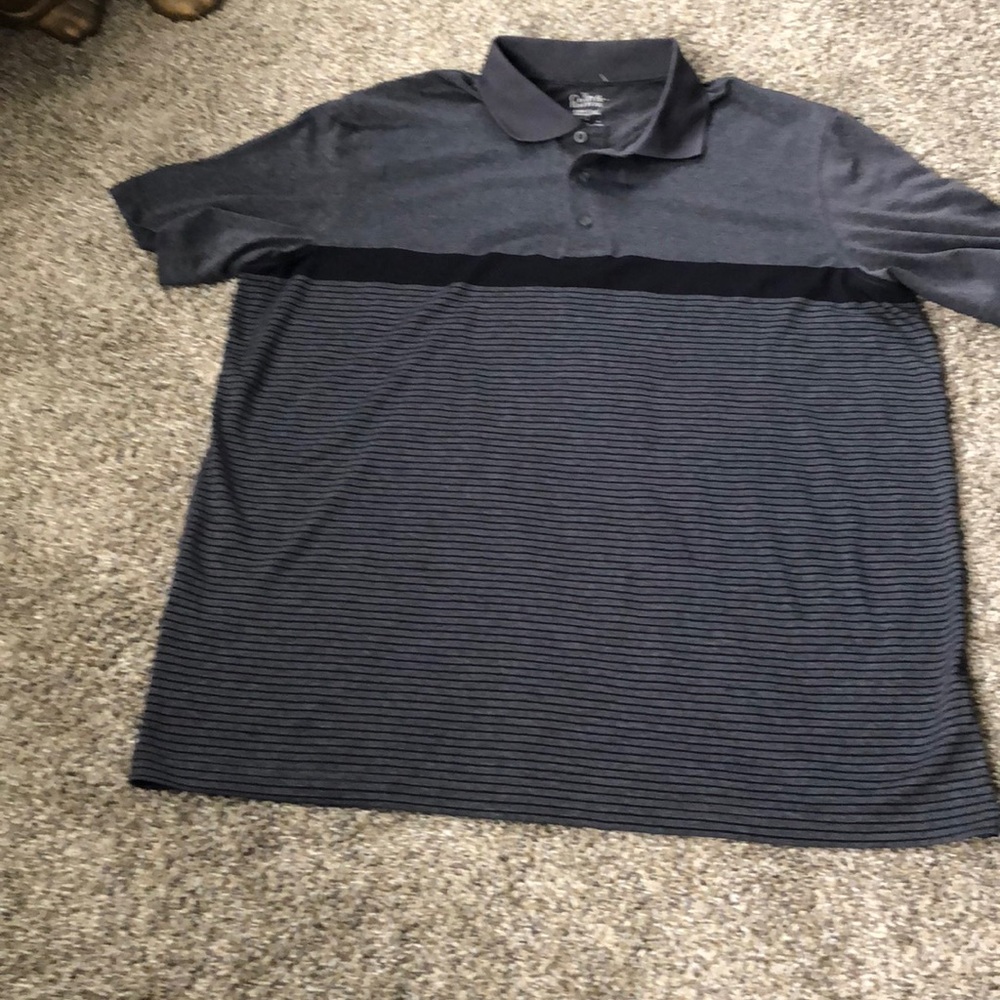 Men’s Croft & Barrow Easy Care Polo Shirt, Dz XL. Grey & Navy Big & Tall